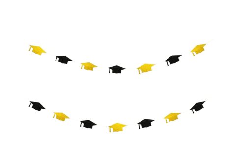 BANDERIN DE PAPEL GRADUACION DORADO/NEGRO