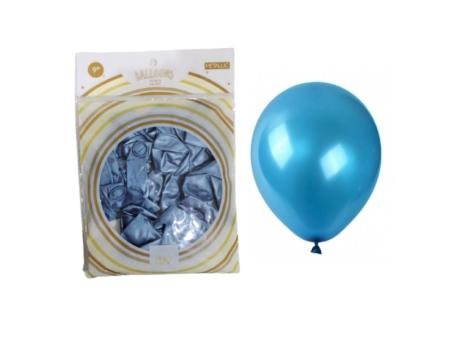 GLOBOS LATEX Nro.9 METALIZADO 25P CELESTE