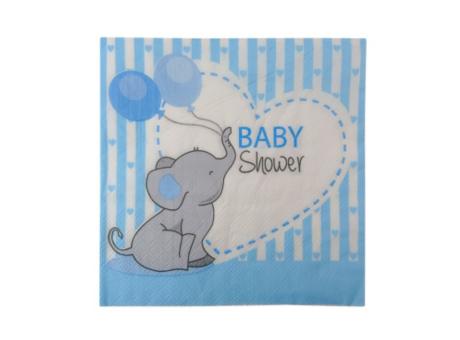 SERVILLETAS \\"BABY SHOWER\\" 20P CELESTE