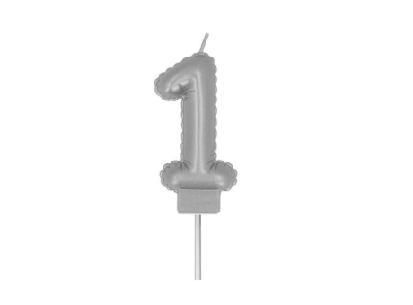VELA CUMPLEANOS GLOBO METALIZADA PLATA 1