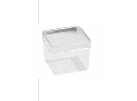 CAJA ACRILICA TRANSP 4X4 CRISTAL CON GLITER C10