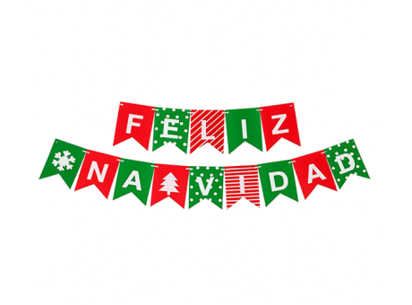BANDERIN DE PAPEL FELIZ NAVIDAD ROJO/VERDE