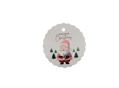 ETIQUETA MERRY CHRISTMAS CIRCULAR 10P (6.5CM) BLANCO