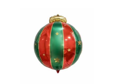 GLOBO ESFERA NAVIDEÑA (54X70CM) ROJO/VERDE