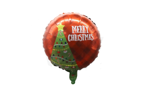 GLOBO REDONDO FELIZ NAVIDAD (45CM) ROJO