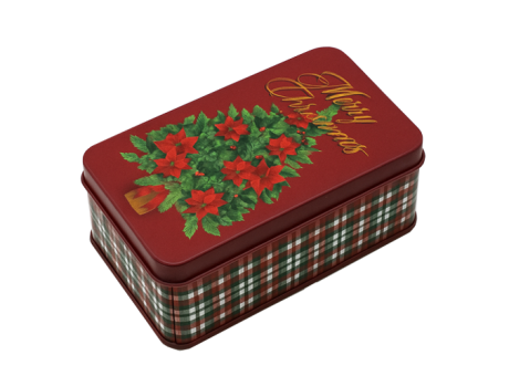 LATA RECTANGULAR NAVIDEÑO (12X7CM) BORDO