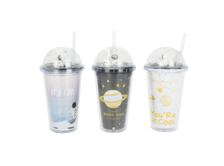 VASO PLAST. C/ PAJITA 450 ML VC627