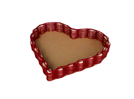 CANASTA DE FIBRA SINTETICA CORAZON ROJO 2611 05X20X20