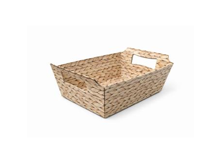 CANASTA DE CARTON MD COLOR PAJA TRANZADA 22X15X9