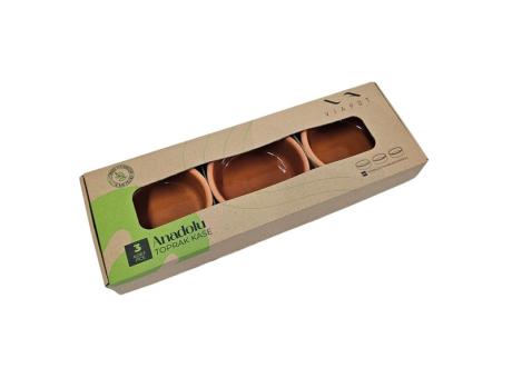 BOWL, 12*4CM, (INNER BROWN GLAZED), 3 PCS SET, BOX 20003 SD