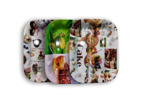 Imagen de BANDEJA RECTANGULAR S/MANGO DIFERENTES DISENOS Y COLORES
