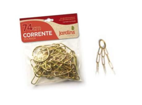 COLGANTE ENCADADENADO METAL 74 CM DORADO