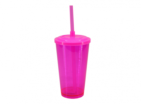 Imagen de VASO ACRILICO C/ PAJITA R. 2297 ROSA BEZAVEL