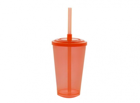 Imagen de VASO ACRILICO C/ PAJITA R. 2296 NARANJA BEZAVEL