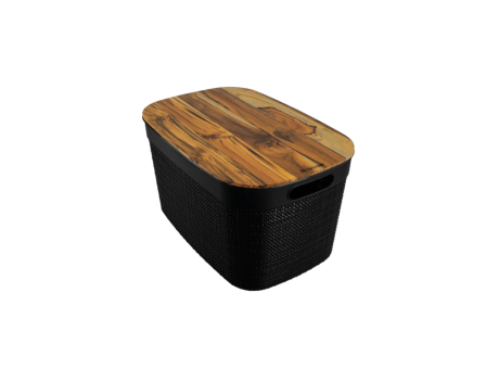 CESTA EUROPA YUTE CON TAPA DE MADERA NEGRA 5,3L R. 268.006.M03 NITRON