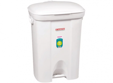Basurero 72 Lt C Pedal Blanco R 299 01e Sanremo Sansei