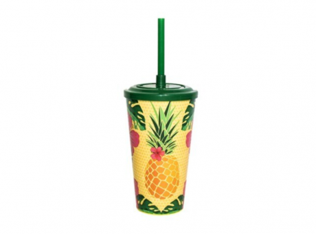 Imagen miniatura de VASO PLAST. C/PAJITA R.3047 PIฅA BEZAVEL/3047