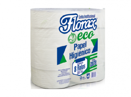 Imagen de PAPEL HIG ROLLO 7,7 FLORAX ECO 300MTX10CM C08 REF 2076