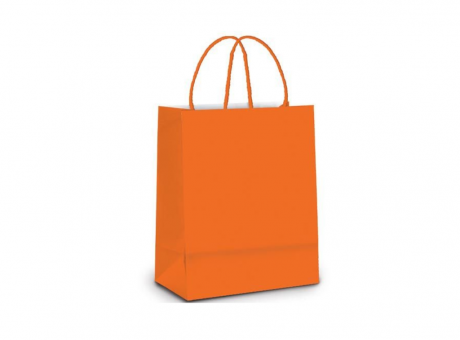 BOLSA PAPEL MD LISO NARANJA 26X19,5X9,5