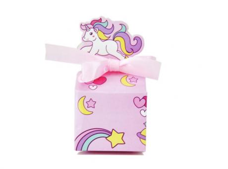 Imagen de CAJITA PAPEL UNDCORNIO 10P (5X5CM) ROSADO
