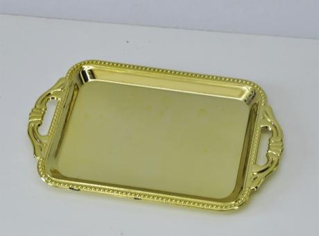 desc BANDEJA PLASTICO 10P (15X10X1) DORADO