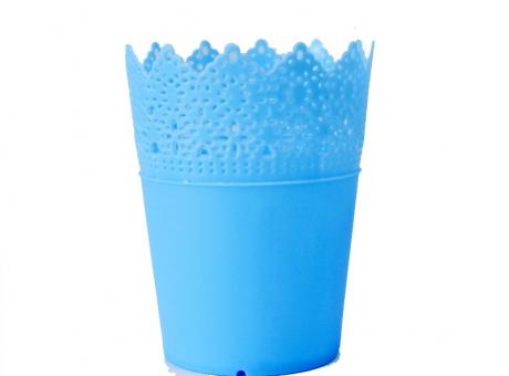 Imagen de MACETA DISEÑO FLOR (570ML) CELESTE  XX