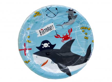 Imagen de PLATO PAPEL 10P (8CM) DISEÑO TIBURON
