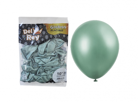 GLOBO DEL REY PLATINO VERDE NRO 10X25