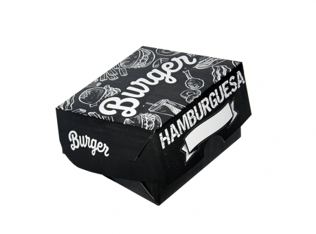 CAJA NEGRA 13X13X6 HAMBURGUESAS - PY