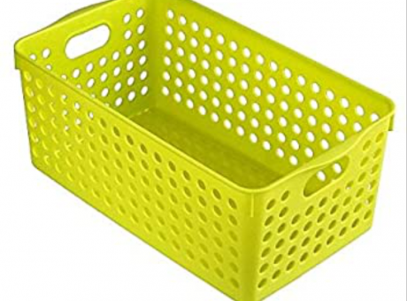 CANASTA PLASTICO ANCHO VERDE - Sansei