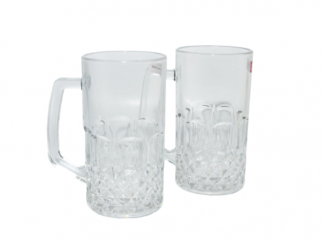 Imagen de CHOPERA CERVEZA TRANSPARENTE, RELIEVE ROMBO D8,5CMXH15,5CM