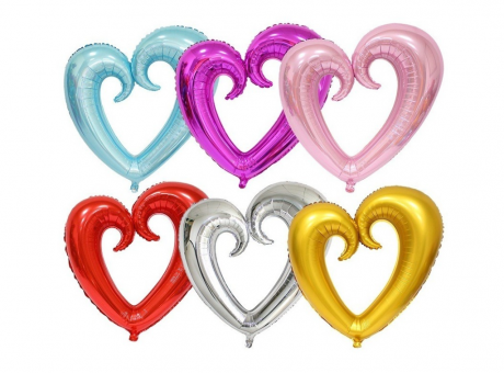 Imagen de GLOBO METALIZADO CORAZON ABIERTO, DIFERENTES COLORES 18" XX