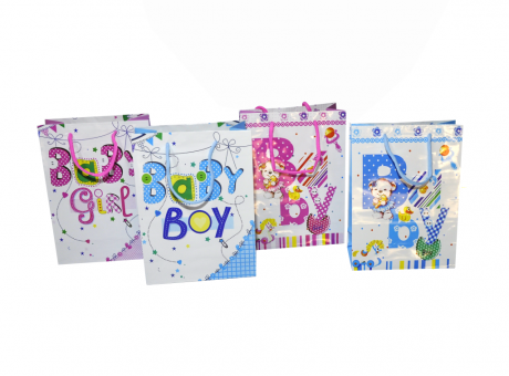 Imagen de BOLSA DE PAPEL REGALO BEBE DIFERENTES DISEÑOS Y COLORES