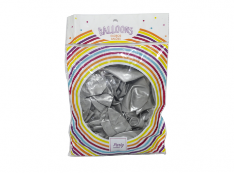 Imagen de GLOBOS LATEX PERLADO 25P GRIS