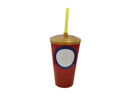 Imagen miniatura de VASO PLAST. C/PAJITA R.2687 IRON MAN BEZ/2687