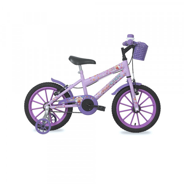 Imagen de BIC FREE AC ARO 16 FEM KISS C/CESTA V-BRAKE ROSADO/VIOLETA