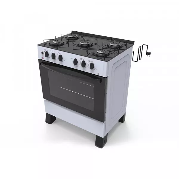 Imagen miniatura de COCINA A GAS TOKYO BRAVO GLASS NEGRO 5H C/ENCENDIDO HORNO 94 LTS LIMPIA FACIL
