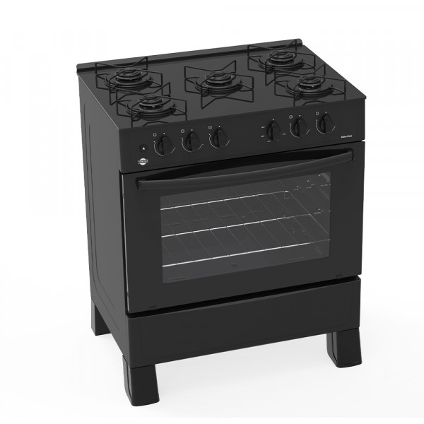 Imagen de COCINA A GAS TOKYO DALLAS GLASS NEGRO 5H C/E  HORNO 94 LTS LIMPIA FACIL