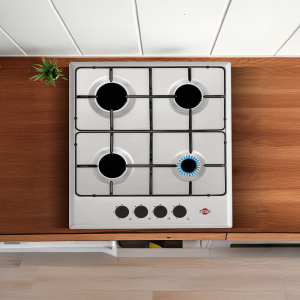 Imagen de ANAFE A GAS TOKYO ANKA INOXIDABLE 4 HORNALLAS ENCEND. ELÉCTRICO COMANDO LATERAL