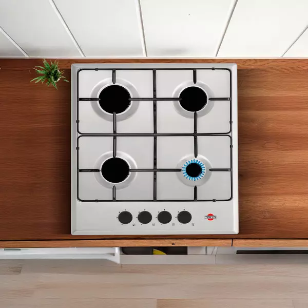 Imagen miniatura de ANAFE A GAS TOKYO ANKA INOXIDABLE 4 HORNALLAS ENCEND. ELÉCTRICO COMANDO LATERAL