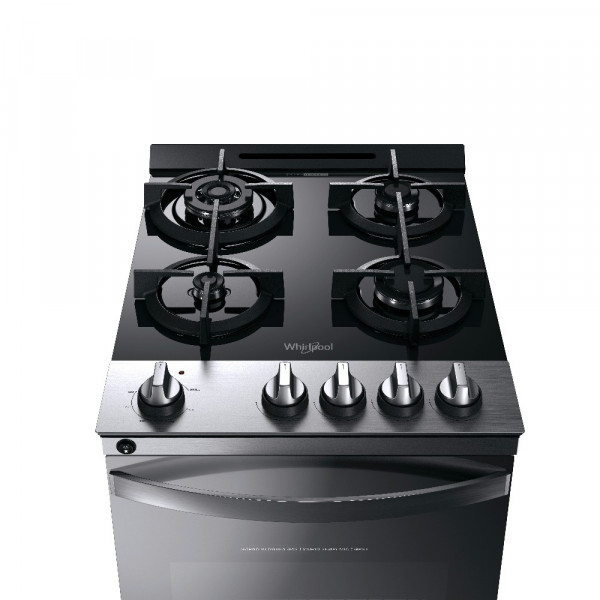 COCINA A GAS WHIRLPOOL 4H WF04VBR INOX MESADA VITRO Sansei