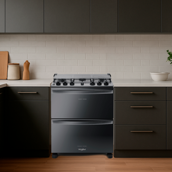 Imagen de COCINA WHIRLPOOL WFD5NCR 5H INOX DOBLE HORNO