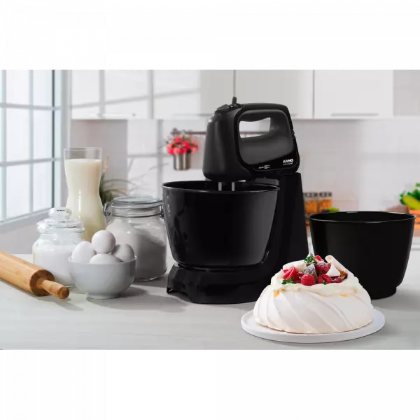 Imagen miniatura de ** NO FACT  **BATIDORA MINI CHEF ARNO H11 4V 2 BOWLS NEGRO 220V
