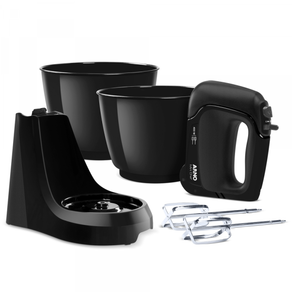 Imagen de ** NO FACT  **BATIDORA MINI CHEF ARNO H11 4V 2 BOWLS NEGRO 220V