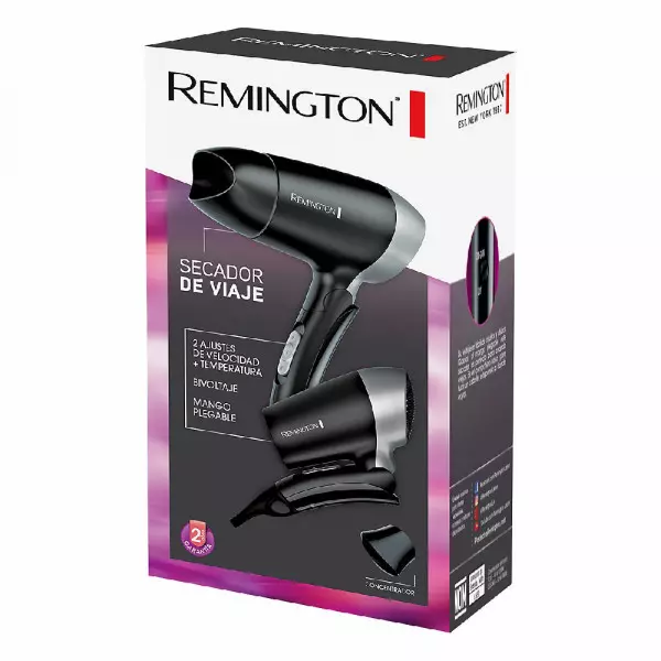 Imagen miniatura de SECADOR DE PELO REMINGTON MOD D2400 BIVOLT 1400W P/VIAJE