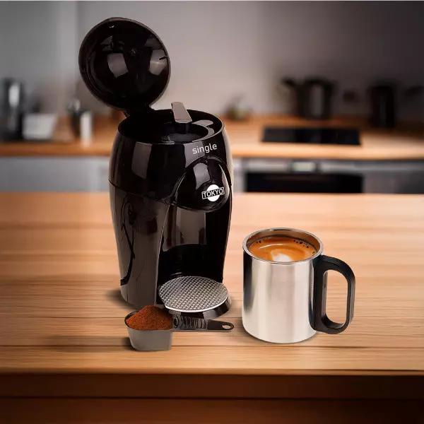 Imagen miniatura de CAFETERA PERSONAL TOKYO SINGLE C/TAZA ACERO INOX INCLUIDA 350W