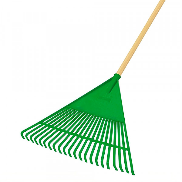 Imagen miniatura de ESCOBA RASTRILLO VERDE CON CABO FJ-1011 (22 DTS - 55 CM)