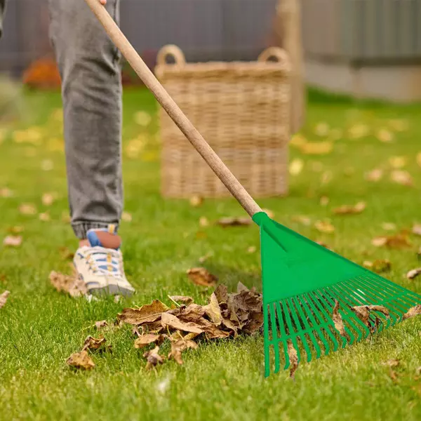 Imagen miniatura de ESCOBA RASTRILLO VERDE CON CABO FJ-1011 (22 DTS - 55 CM)
