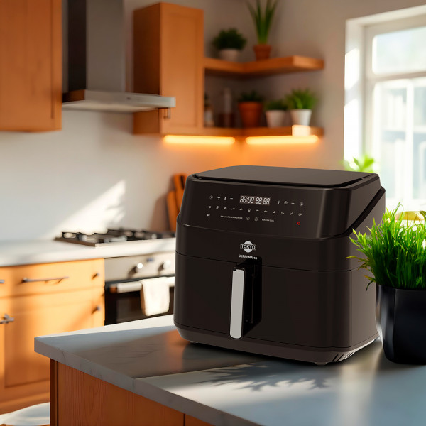 Imagen de AIR FRYER TOKYO SUPREMA 10LTS DOBLE CANASTA C/DIVISOR EXTRAIBLE 200°C 2400W