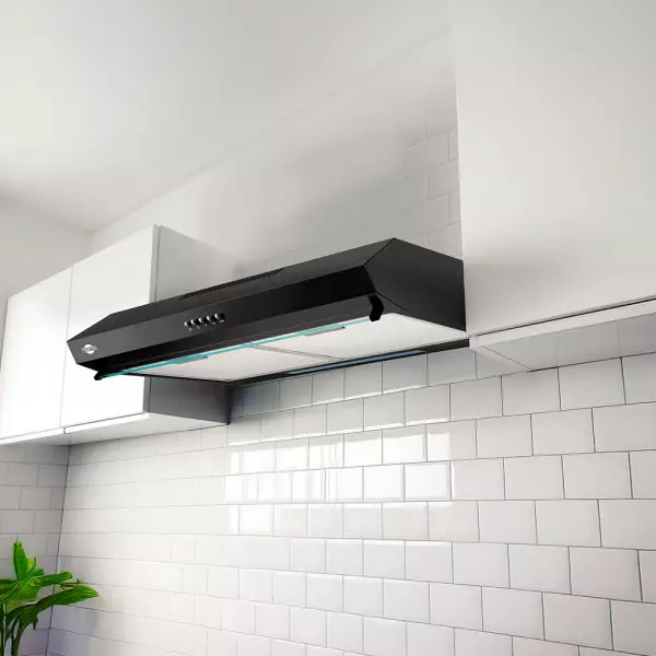 Imagen miniatura de PURIFICADOR/EXT DE COCINA TOKYO SLIM60 NEGRO LUZ LED